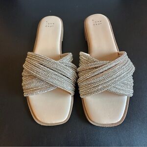 A New Day Women's Sparkly Crisscross Sandals